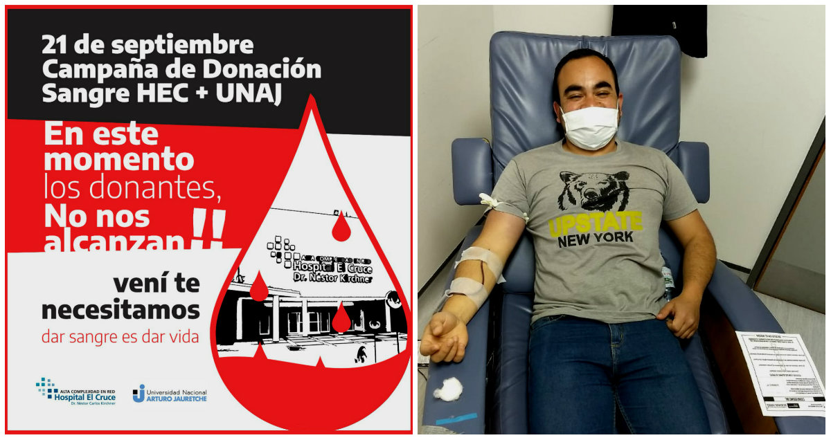 Este 21 de septiembre el hospital El Cruce organiza una Colecta de Sangre será en el Instituto de Ciencias de la Salud 