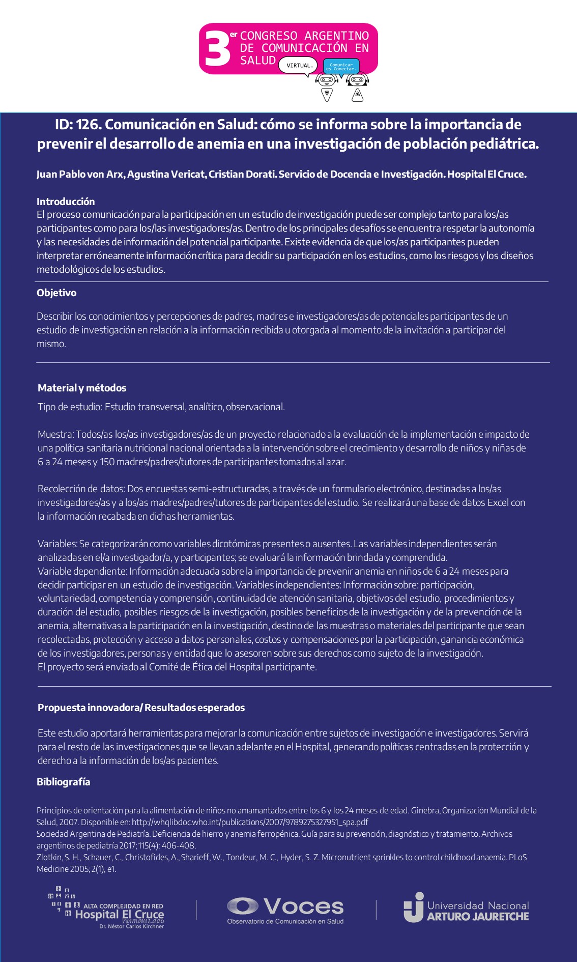 Comunicación en Salud: cómo se informa sobre la importancia de prevenir el desarrollo de anemia en una investigación de población pediátrica